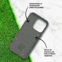 Coque Bambou Biodégradable PROTECT pour Apple iPhone 15 Pro Max Noir