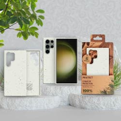 Coque Bambou Biodégradable PROTECT pour Samsung Galaxy S23 Ultra 5G Blanc
