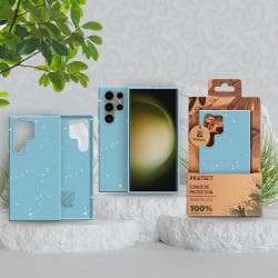 Coque Bambou Biodégradable PROTECT pour Samsung Galaxy S23 Ultra 5G Bleu