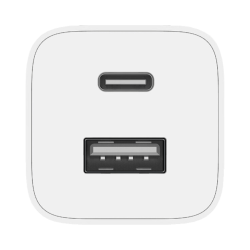 Chargeur Secteur GaN Xiaomi Mi Travel Charger (USB + Type-C avec Câble Type-C) Charge Rapide 65W Blanc