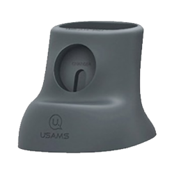 Support Silicone Usams pour Pad de Charge Apple Watch & AirPods Gris