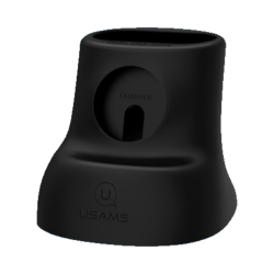 Support Silicone Usams pour Pad de Charge Apple Watch & AirPods Noir