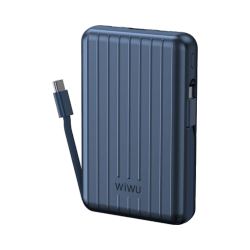 Batterie Externe Power Bank Sans Fil Magnétique Wiwu Trunk Series (avec Charge Filaire) 10000mAh Bleu