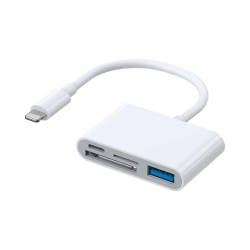 Adaptateur OTG JOYROOM Lightning vers USB2.0 + SD + TF + Lightning Blanc