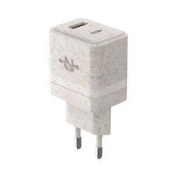 Chargeur Secteur Multi CONNECT Eco-Friendly (Type-C + USB) 33W Beige