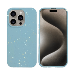 Coque Bambou Biodégradable PROTECT pour Apple iPhone 15 Pro Bleu