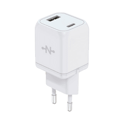 Chargeur Secteur GaN Charge Rapide 33W CONNECT (USB + Type-C) Blanc