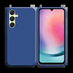 Coque Silicone Compatible pour Samsung Galaxy A24 4G Bleu Marine