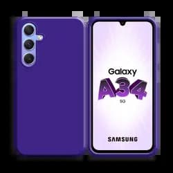 Coque Silicone Compatible pour Samsung Galaxy A34 5G Mauve